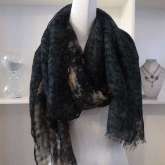 GAP LONG SHEER SILKY WOOL SCARF w/BONUS GIFT - Picture 11 of 15